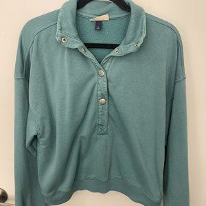Universal Thread Women’s Fleece Sweatshirt M Green Cropped Long Sleeve